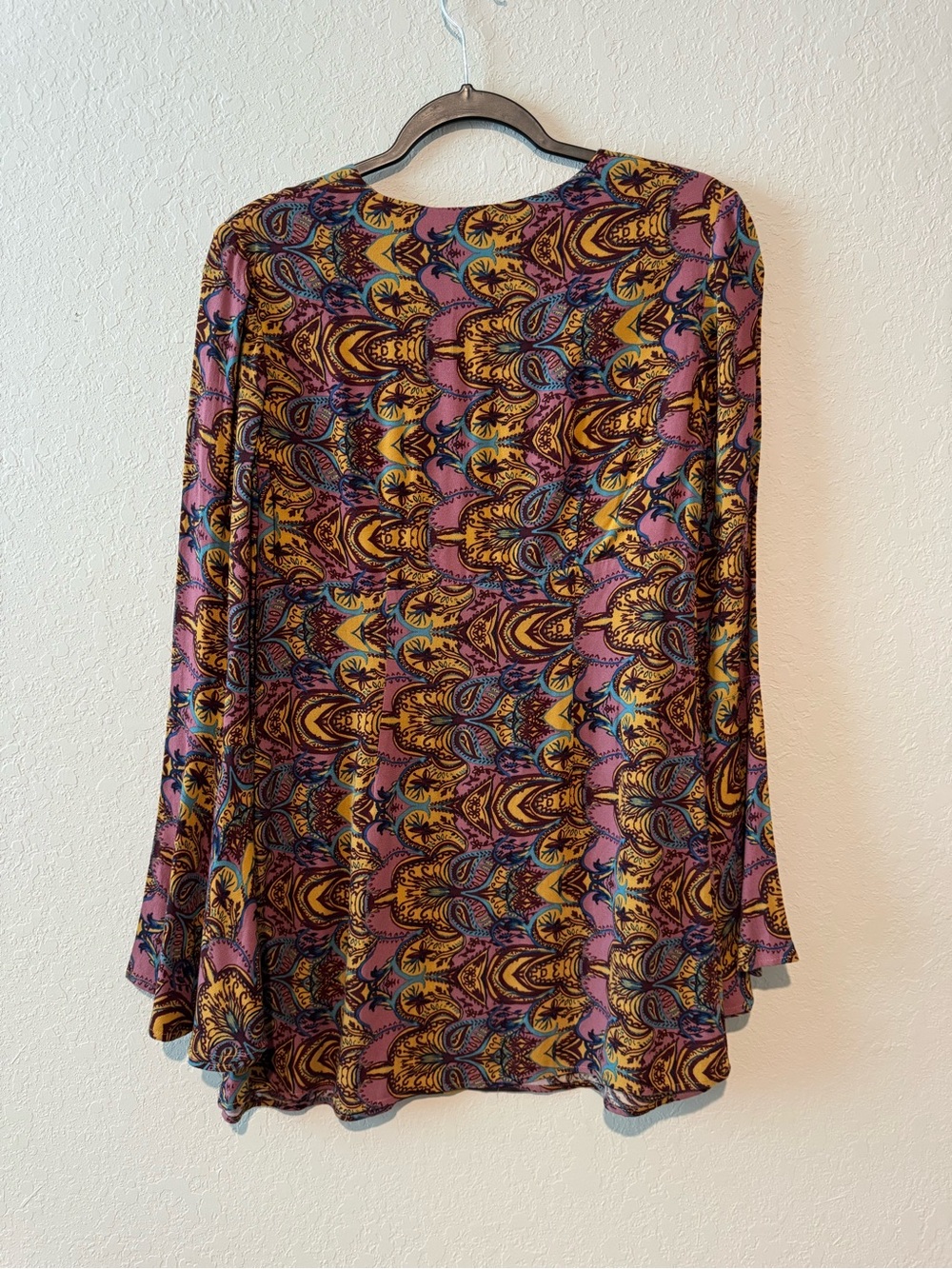 Free People Paisley Keyhole Mini Dress in Mustard, Purple, and Black - Picture 4 of 6